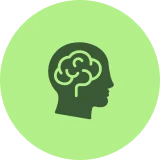 Head with rainbow and plus signs